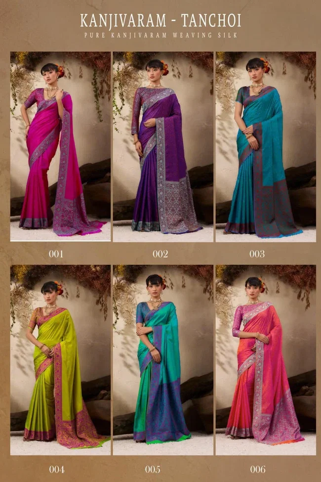 Beautiful Rajtex Kanjivaram Tanchoi Pure Kanjivaram Silk Saree Wholesale 2026