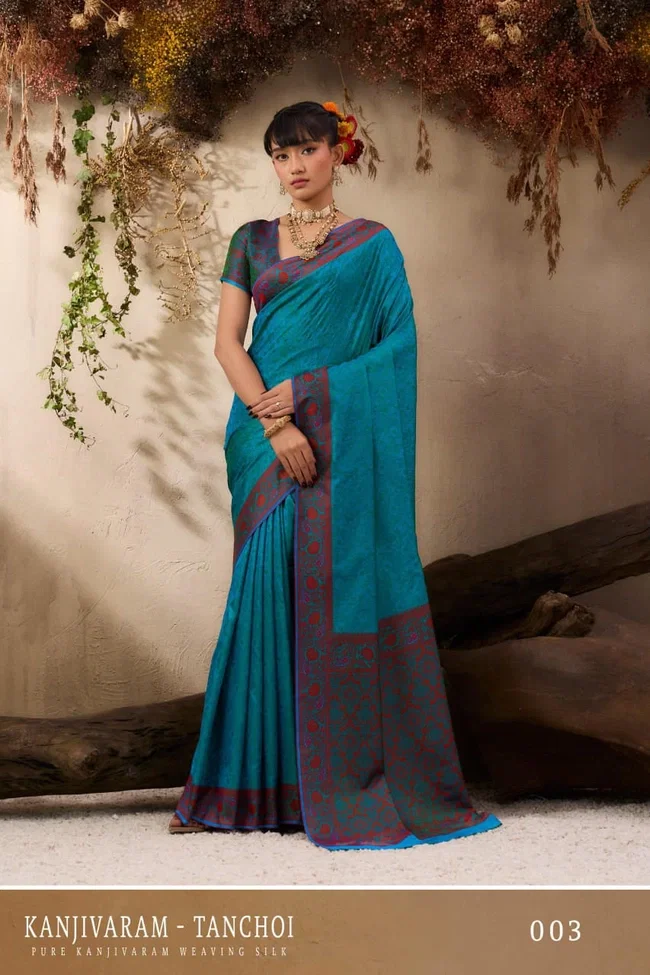 Beautiful Rajtex Kanjivaram Tanchoi Pure Kanjivaram Silk Saree Wholesale 2026