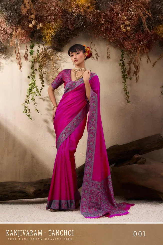 Beautiful Rajtex Kanjivaram Tanchoi Pure Kanjivaram Silk Saree Wholesale 2026