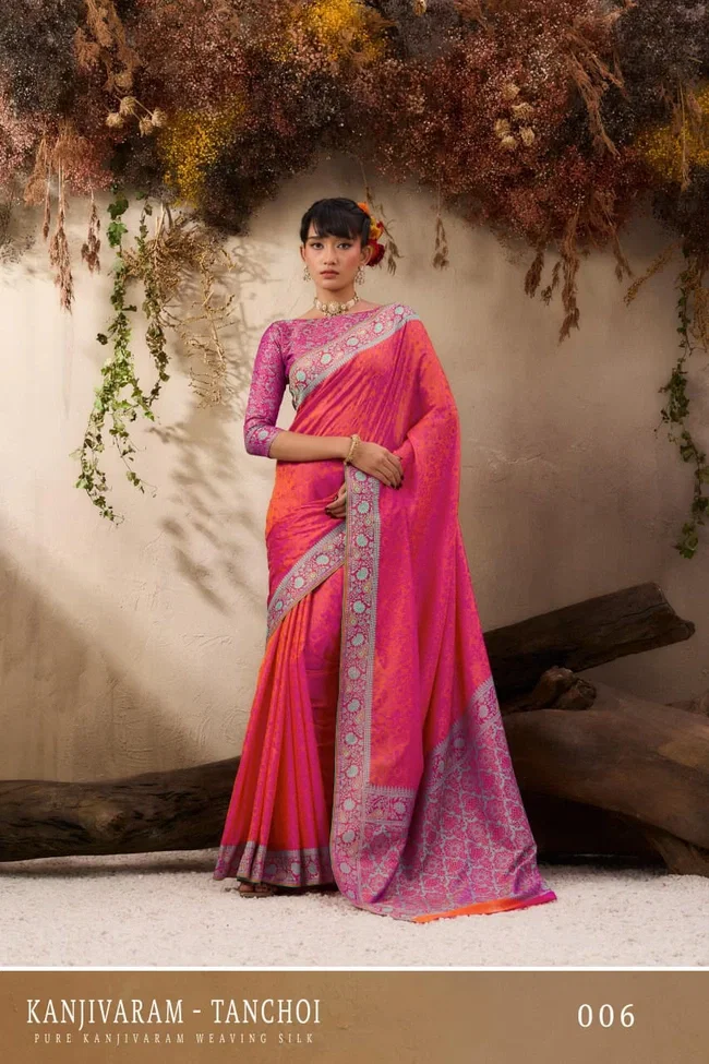 Beautiful Rajtex Kanjivaram Tanchoi Pure Kanjivaram Silk Saree Wholesale 2026