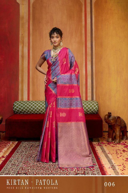 Stylish Rajtex Kirtan Patola Pure Silk Handloom Weaving Saree Wholesale 2026