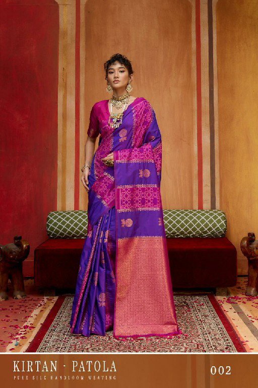 Stylish Rajtex Kirtan Patola Pure Silk Handloom Weaving Saree Wholesale 2026