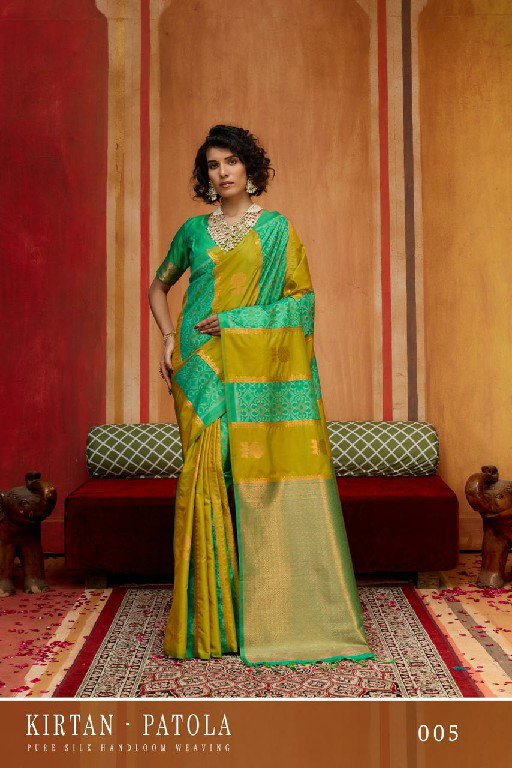 Stylish Rajtex Kirtan Patola Pure Silk Handloom Weaving Saree Wholesale 2026