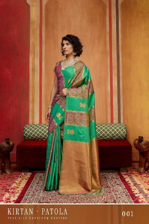 Stylish Rajtex Kirtan Patola Pure Silk Handloom Weaving Saree Wholesale 2026