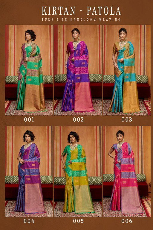 Stylish Rajtex Kirtan Patola Pure Silk Handloom Weaving Saree Wholesale 2026