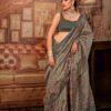 Kreshva Man Morni P.V. Silk With Kalmakari Design Saree Wholesale