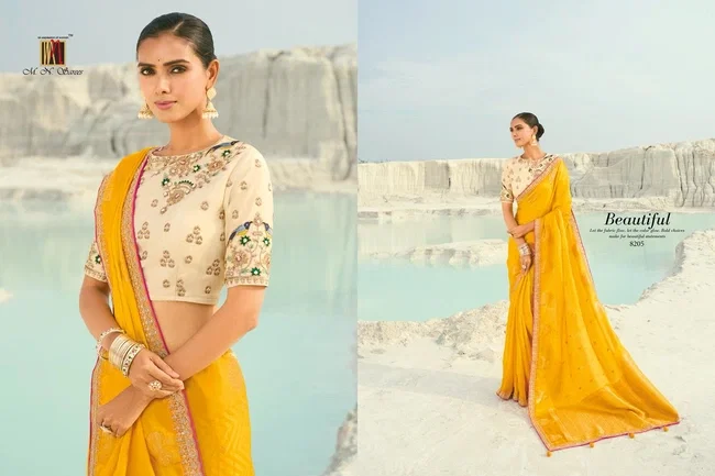 Buy MN 8200 Series Viscose Satin Silk Saree Wholesale 2026