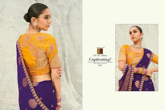 Buy MN 8200 Series Viscose Satin Silk Saree Wholesale 2026