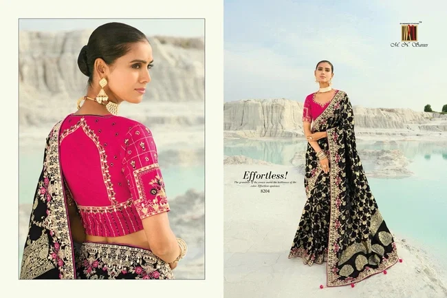 Buy MN 8200 Series Viscose Satin Silk Saree Wholesale 2026