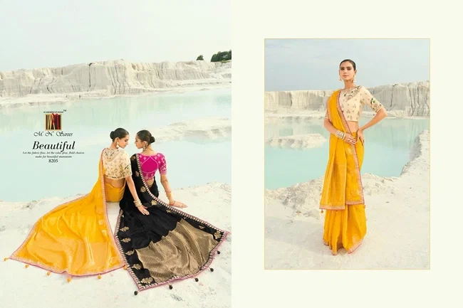 Buy MN 8200 Series Viscose Satin Silk Saree Wholesale 2026