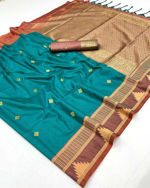 Beautiful Rajtex Kontessa Temple Tussar Silk Handloom Weaving Saree Wholesale 2026