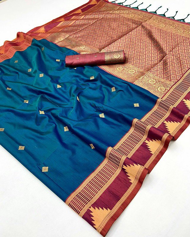 Beautiful Rajtex Kontessa Temple Tussar Silk Handloom Weaving Saree Wholesale 2026