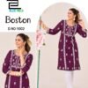 Stylish Blue Hills Boston Rayon Embroidery Work Kurti Collection Wholesale 2026
