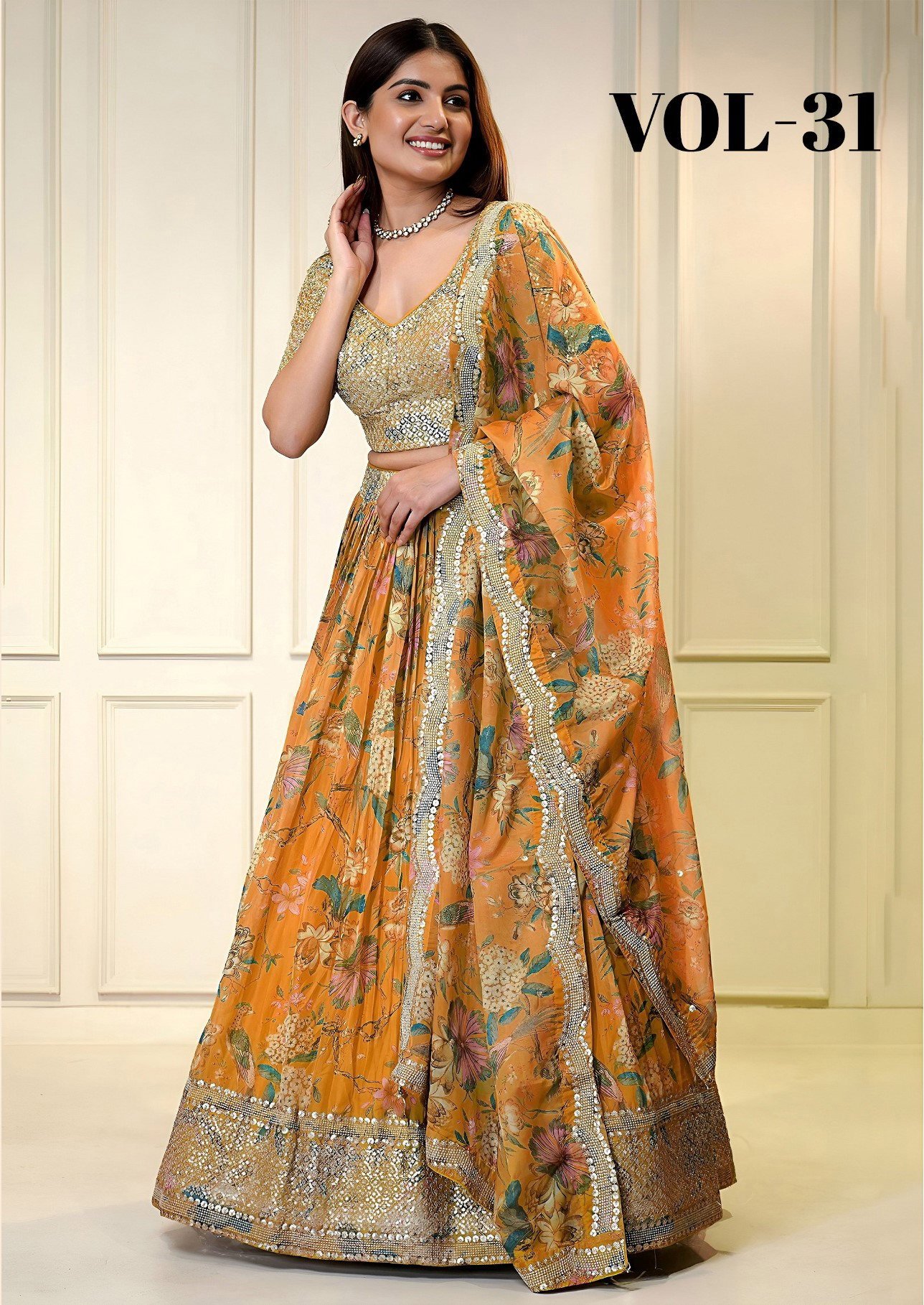 Zeel Vol 31 Organza Sequins Embroidery Work Lehenga Choli Collection Wholesale