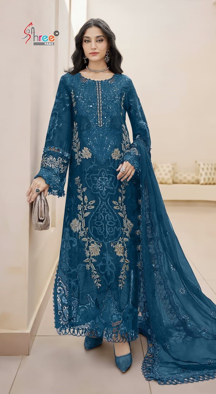 Shree Sf 5534 Vol 3 Chiffon With Embroidery Pakistani Salwar Kameez Wholesale