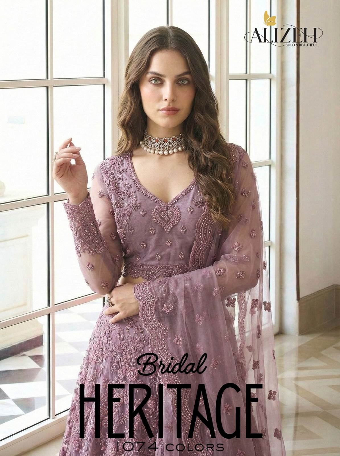 Alizeh Bridal Heritage 1074 Colours Butterfly Net Designer Lehenga Choli Collection Wholesale