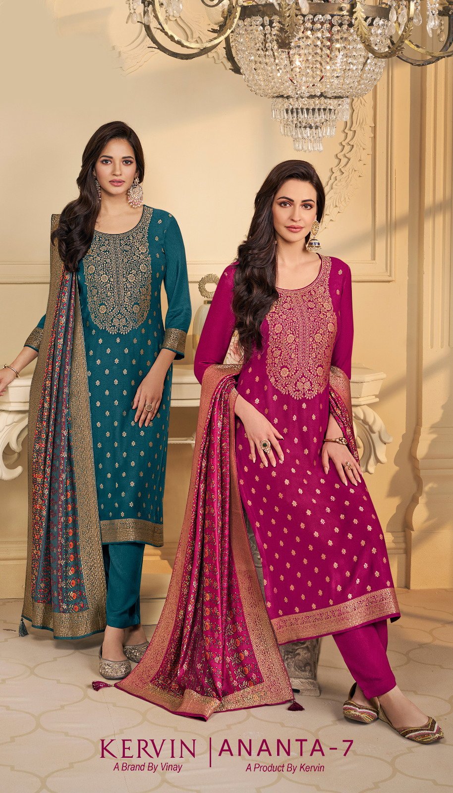 Vinay Kervin Anata Vol 7 Viscose Pashmina Printed Salwar Kameez Wholesale