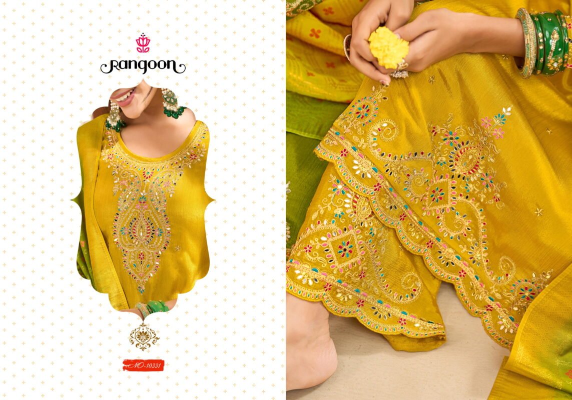 Buy Rangoon Haldi Mehendi Vol 2 Chinon Heavy Code Work Kurti Bottom With Dupatta Wholesale 2026