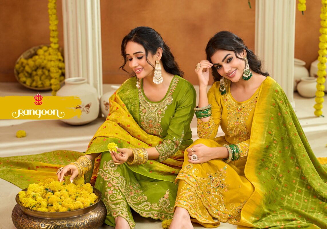 Buy Rangoon Haldi Mehendi Vol 2 Chinon Heavy Code Work Kurti Bottom With Dupatta Wholesale 2026