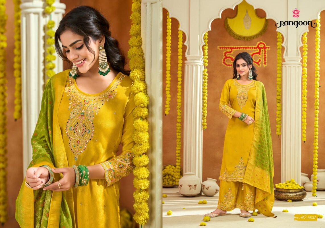 Buy Rangoon Haldi Mehendi Vol 2 Chinon Heavy Code Work Kurti Bottom With Dupatta Wholesale 2026