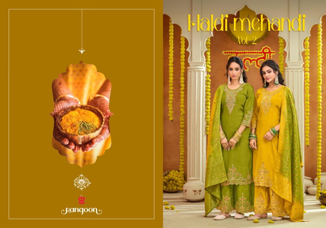 Buy Rangoon Haldi Mehendi Vol 2 Chinon Heavy Code Work Kurti Bottom With Dupatta Wholesale 2026