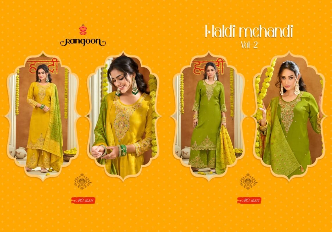 Buy Rangoon Haldi Mehendi Vol 2 Chinon Heavy Code Work Kurti Bottom With Dupatta Wholesale 2026