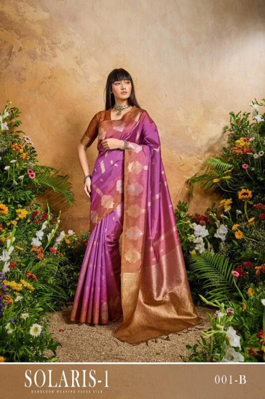 Launching Rajtex Solaris Handloom Weaving paper Silk Saree Collection Wholesale 2026