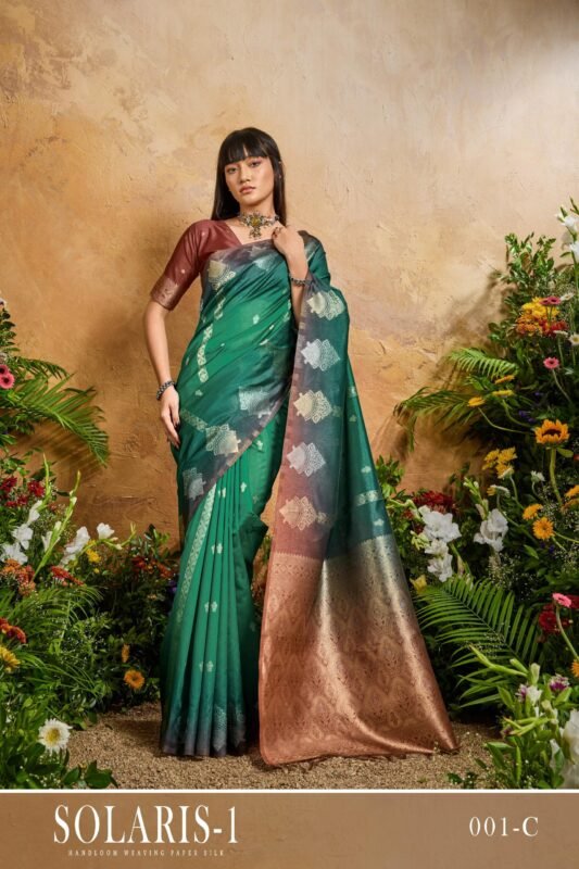 Launching Rajtex Solaris Handloom Weaving paper Silk Saree Collection Wholesale 2026