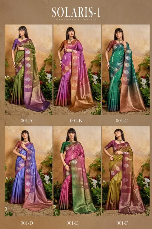 Launching Rajtex Solaris Handloom Weaving paper Silk Saree Collection Wholesale 2026