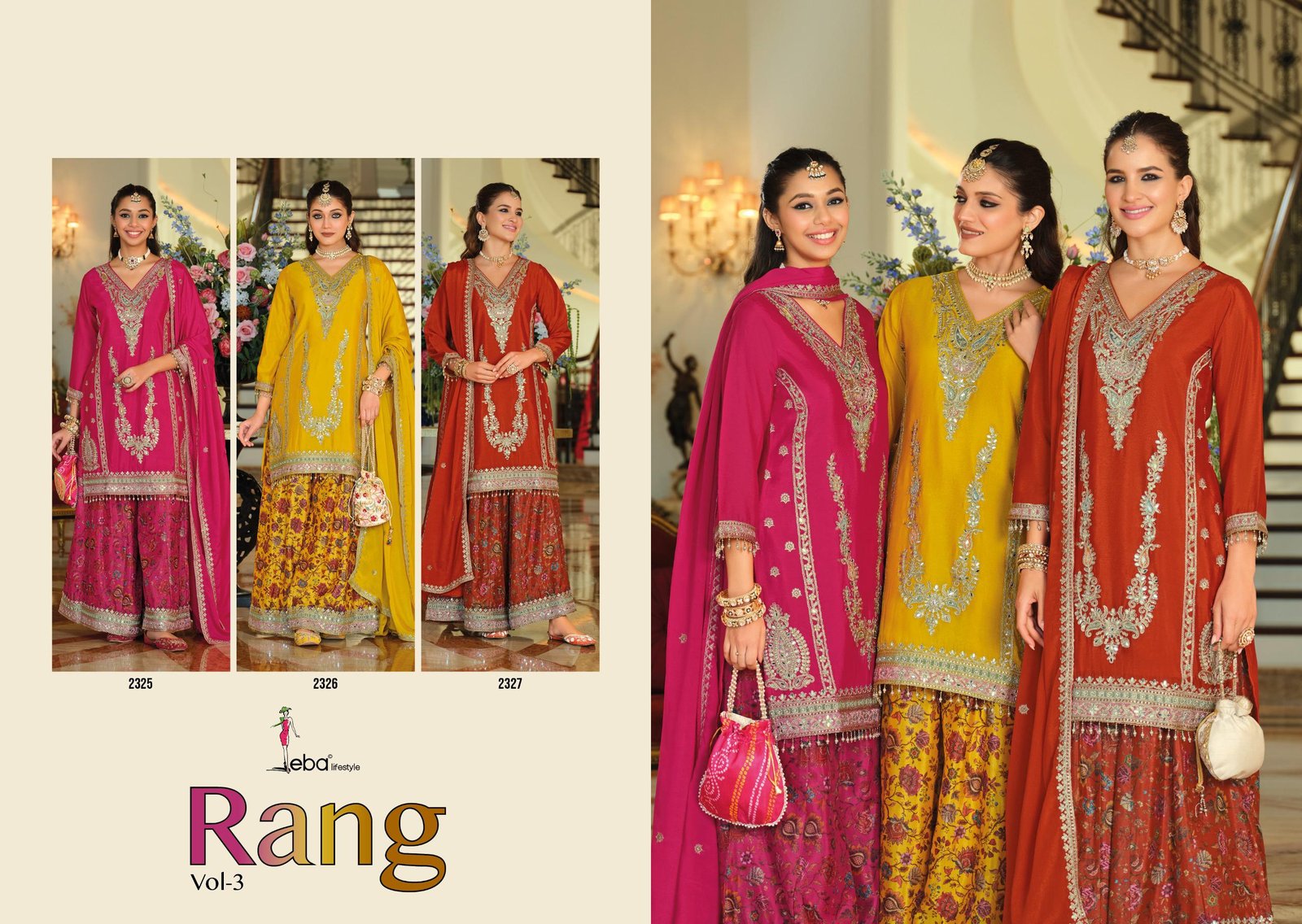Launching Eba Rang Vol 3 Chinon With Embroidery Work Salwar Kameez Collection Wholesale 2026