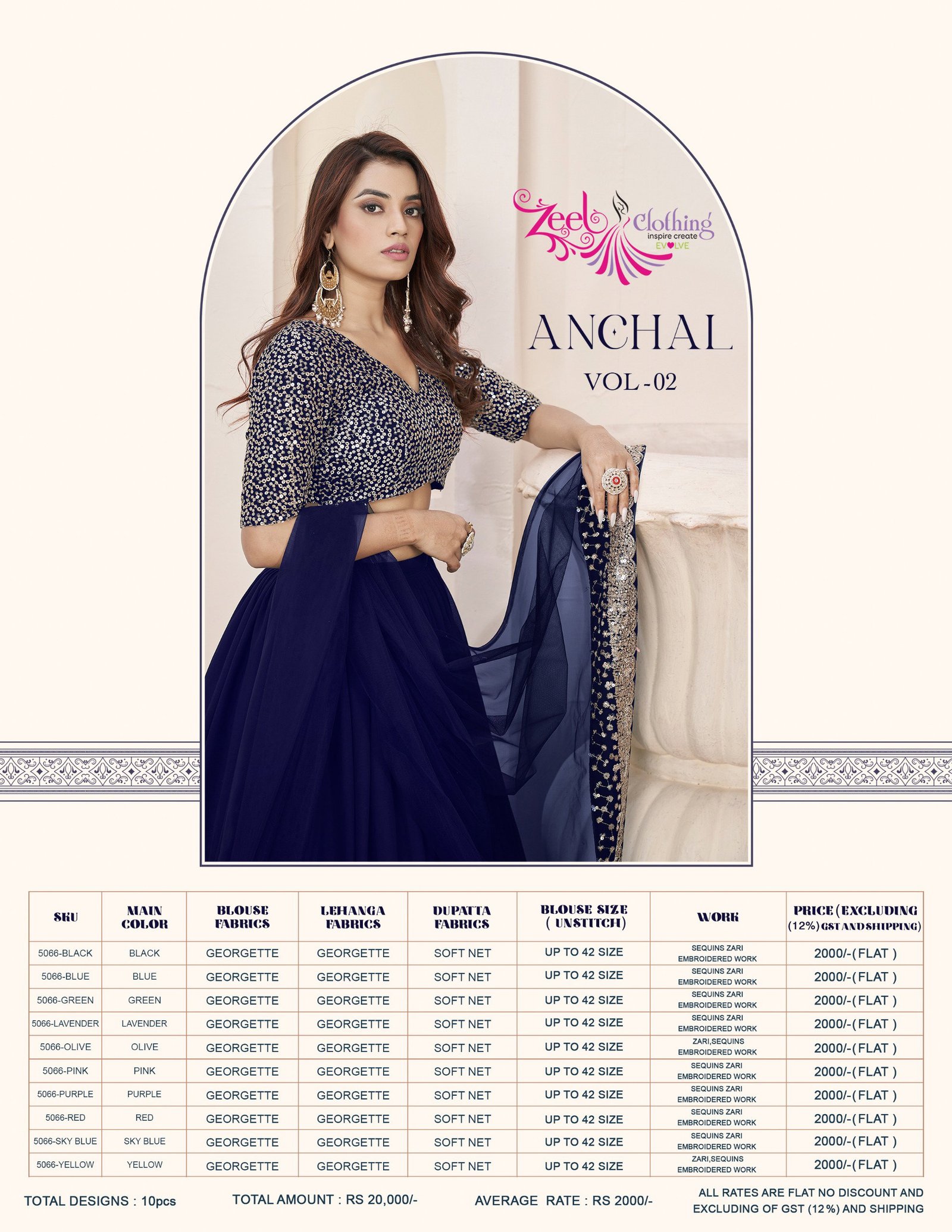 Latest Zeel Anchal Vol 2 Georgette With Sequence Work Lehenga Choli Collection Wholesale 2026