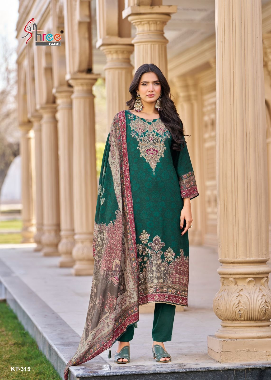 Shree Kt 317 A To D Viscose Maslin Digital Printed With Work Salwar Kameez Wholesale