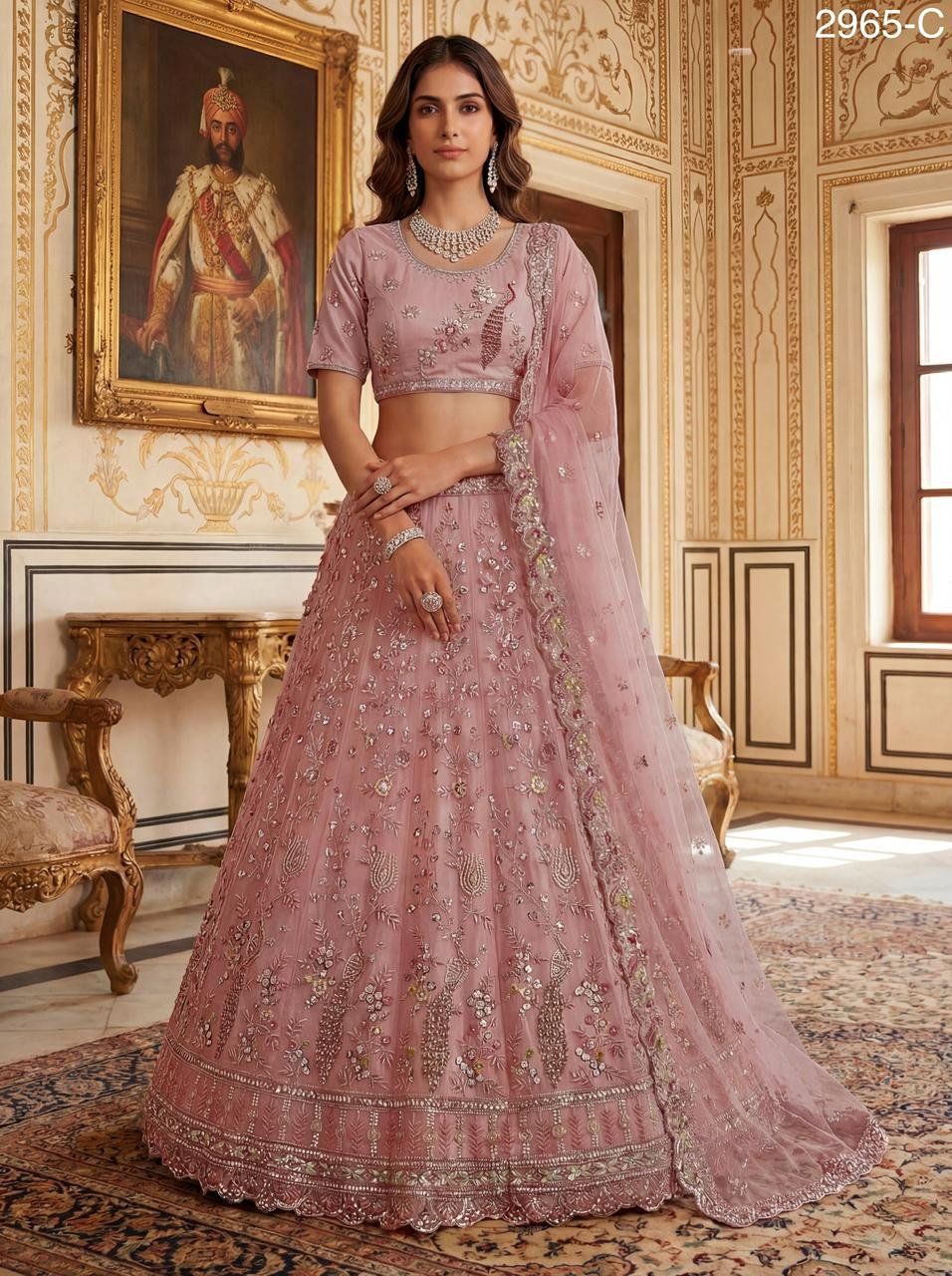 Stylish Anjani 2965 Detailed Handwork Peacock in Motif Party wear Lehenag Choli Collection Wholesale 2026