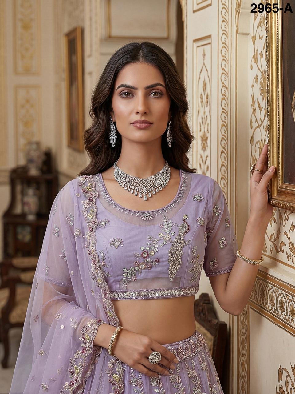 Stylish Anjani 2965 Detailed Handwork Peacock in Motif Party wear Lehenag Choli Collection Wholesale 2026