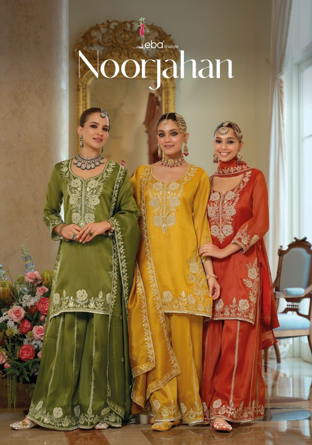 Eba NoorJahan Chandniya With Embroidery Work Designer Wear Collection Wholesale