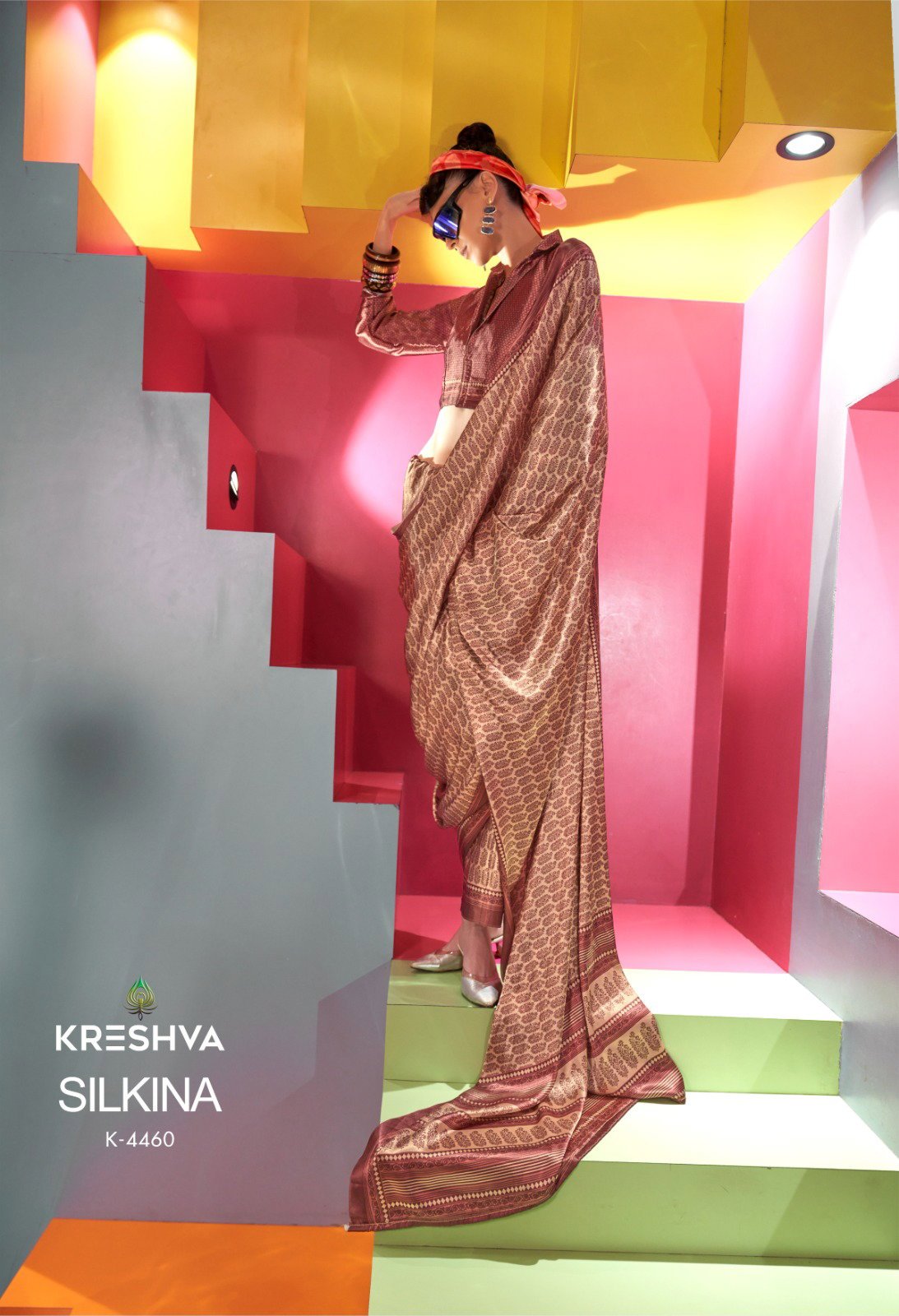 Stylish Kreshva Silkina Satin Kashmiri Prints Fancy Saree Collection Wholesale 2026