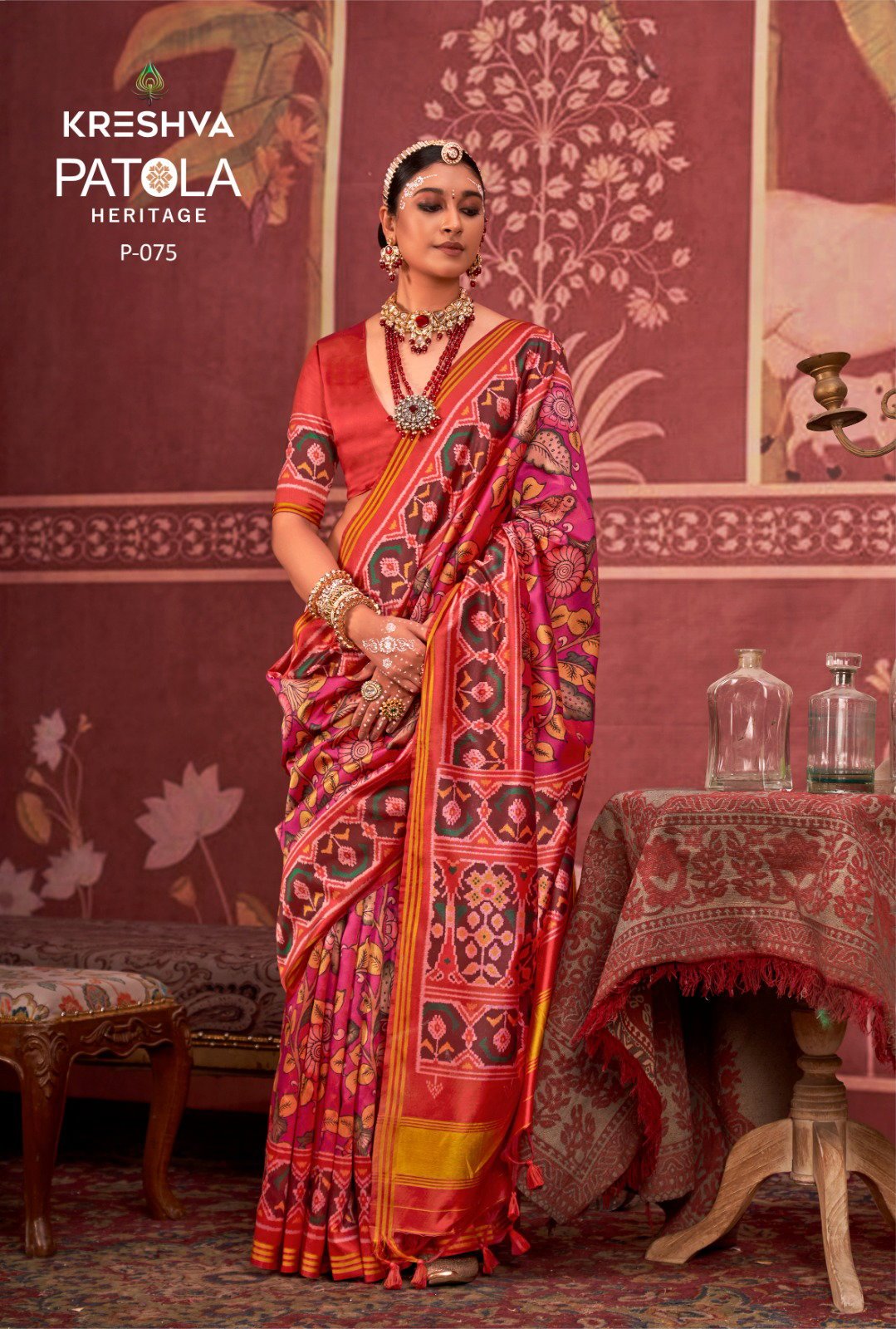 Kreshva Patola Heritage Silk Printed Traditional Wear Saree Collection Wholesale