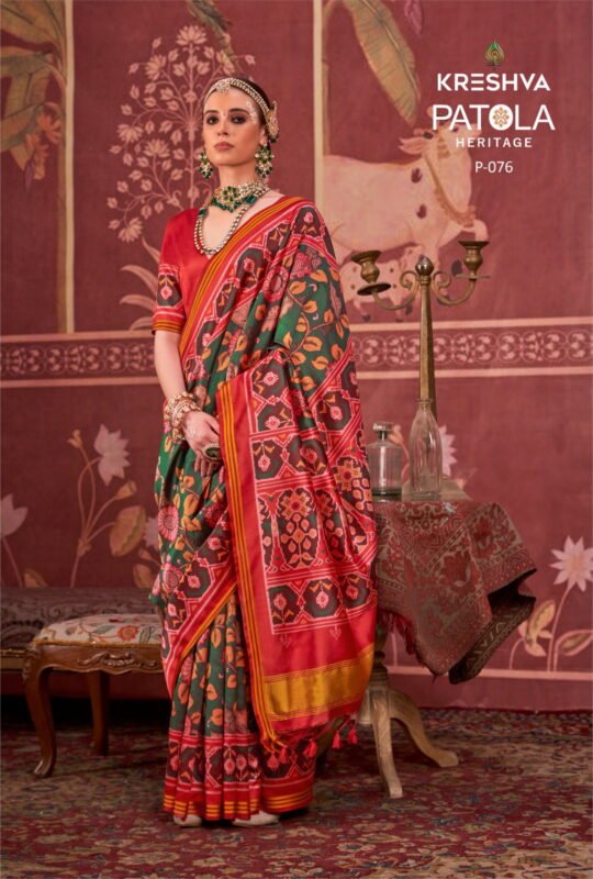 Launching Kreshva Patola Heritage Silk Printed Traditional Wear Saree Collection Wholesale 2026