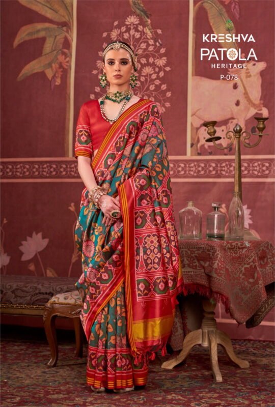 Launching Kreshva Patola Heritage Silk Printed Traditional Wear Saree Collection Wholesale 2026