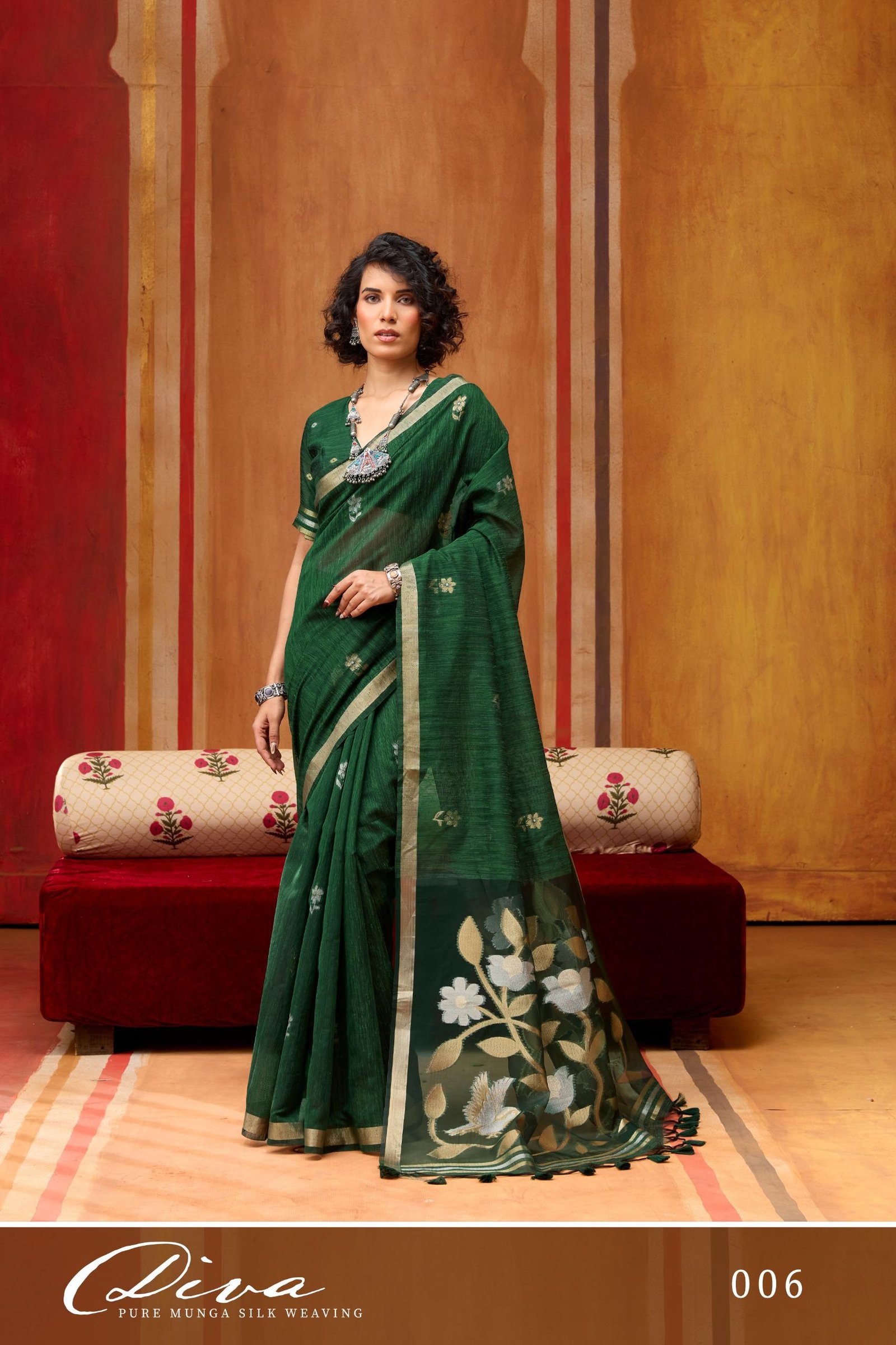 Rajtex Diva Munga Silk Handloom Weaving Saree Wholesale