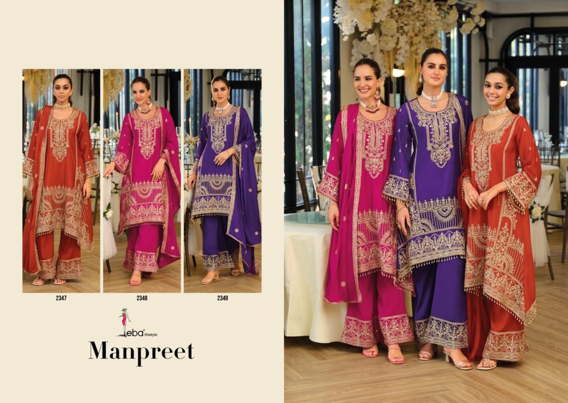 Latest Eba Manpreet Chinon With Embroidery Work Designer Salwar Kameez Wholesale 2026