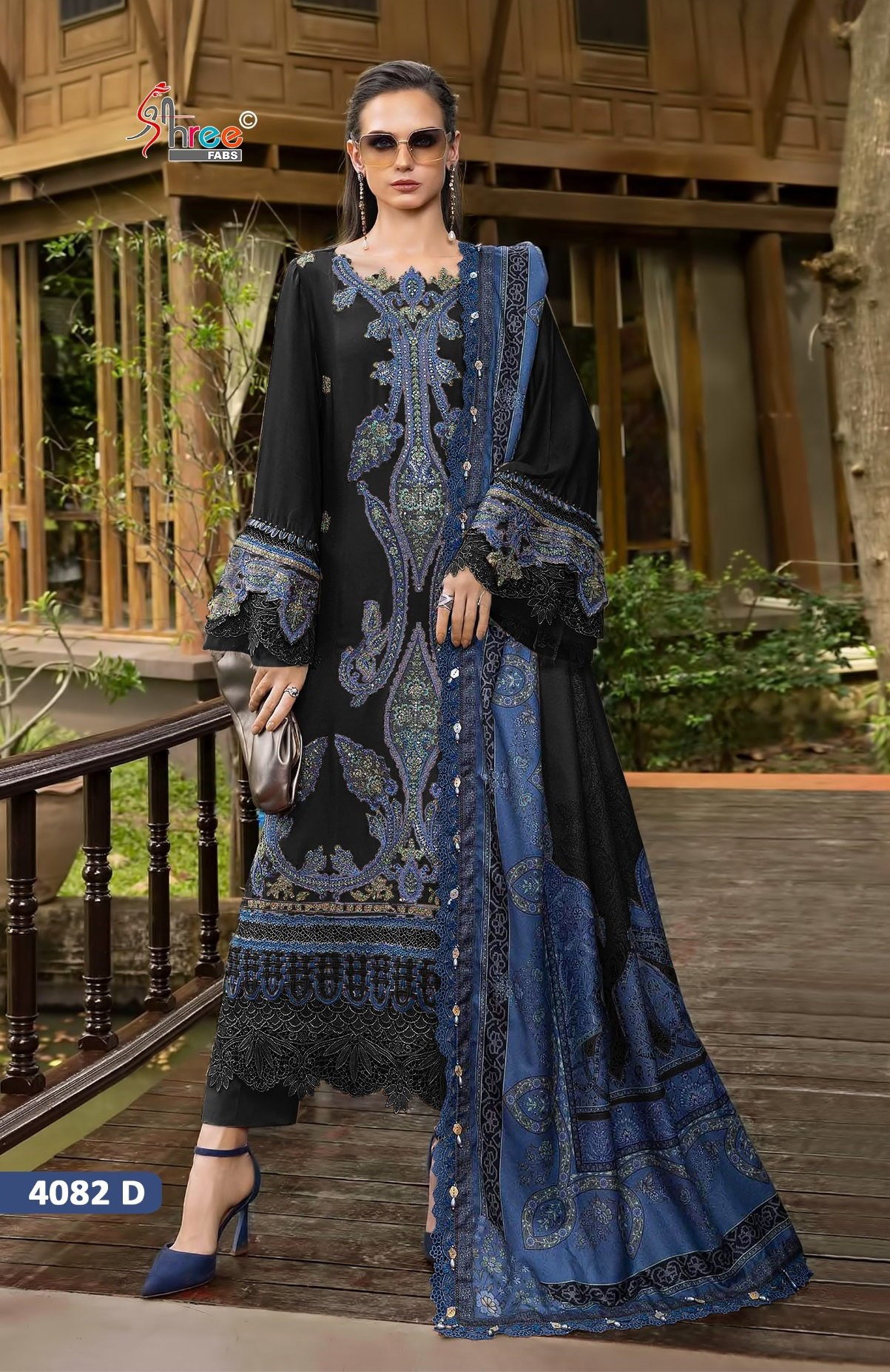 Shree Mariya B 4082 A To D Chiffon Dupatta Reyon Pakistani Salwar Kameez Wholesale