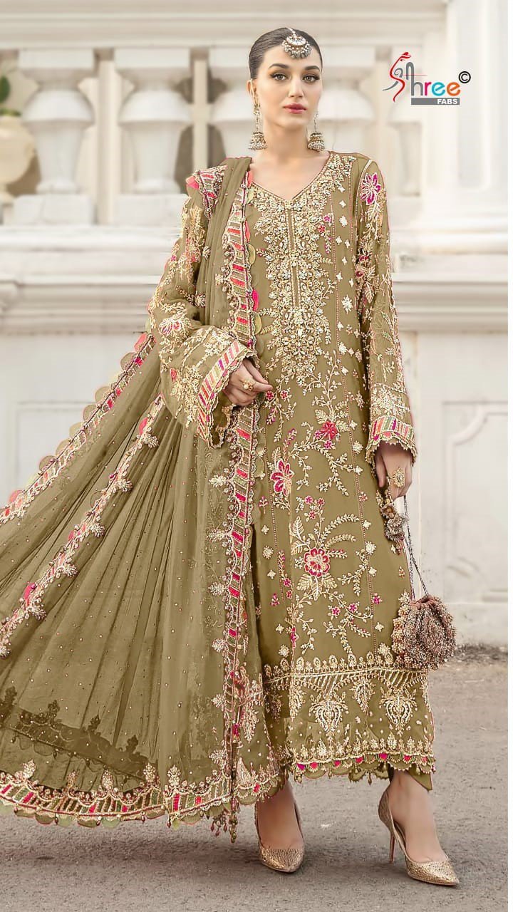 Shree Sf 5504 New Colours Chiffon With Embroidery Pakistani Salwar Kameez Wholesale
