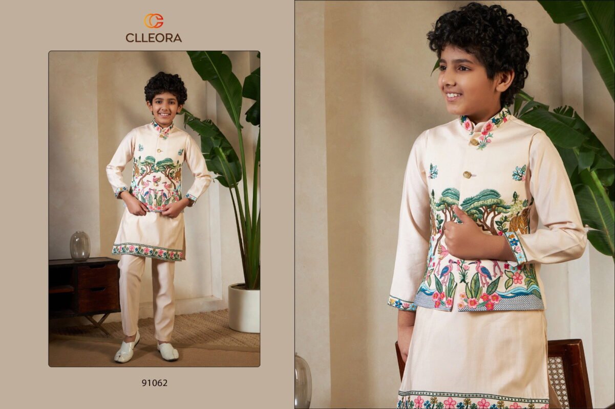 Latest Clleora Royal Vantara Viscose Silk Embroidered Work Kurta Pant And Koti Wholesale 2026