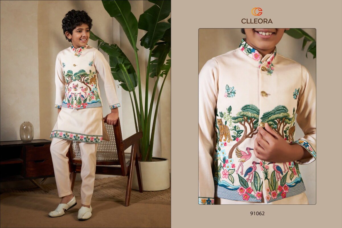 Latest Clleora Royal Vantara Viscose Silk Embroidered Work Kurta Pant And Koti Wholesale 2026