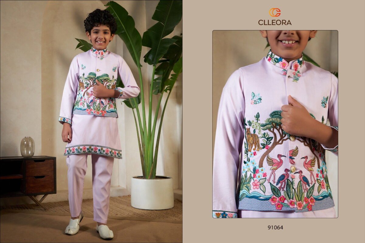 Latest Clleora Royal Vantara Viscose Silk Embroidered Work Kurta Pant And Koti Wholesale 2026