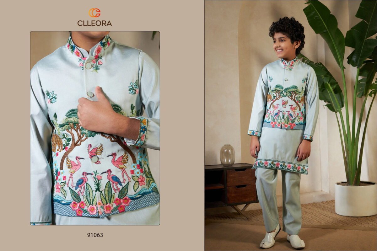 Latest Clleora Royal Vantara Viscose Silk Embroidered Work Kurta Pant And Koti Wholesale 2026