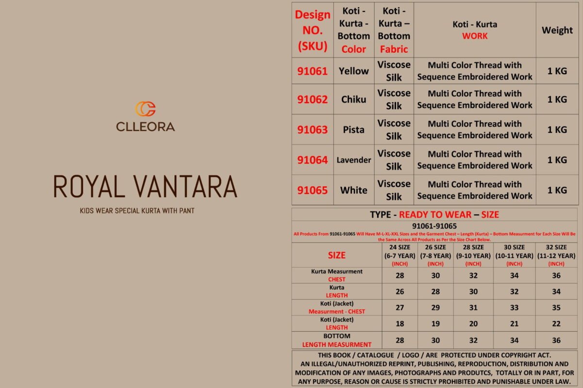 Latest Clleora Royal Vantara Viscose Silk Embroidered Work Kurta Pant And Koti Wholesale 2026