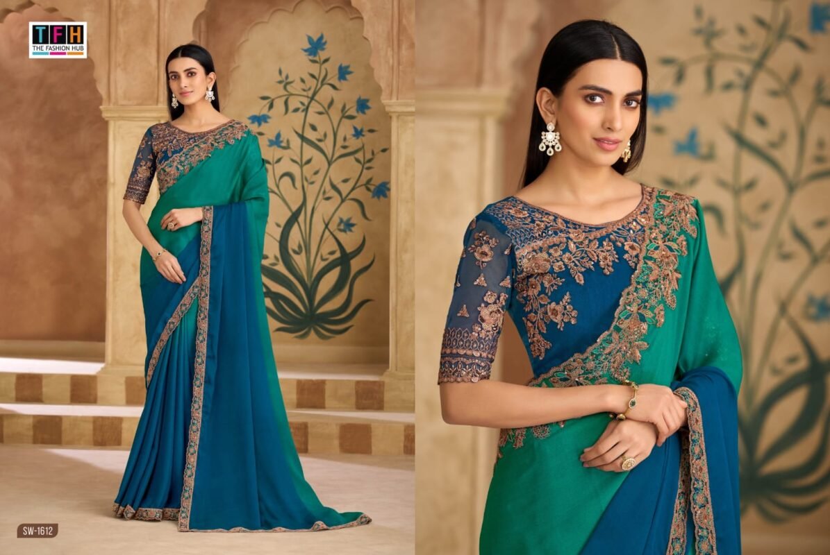 Beautiful TFH Sandal Wood 1600 Series Wedding Wear Heavy Work Saree Wholesale 2026