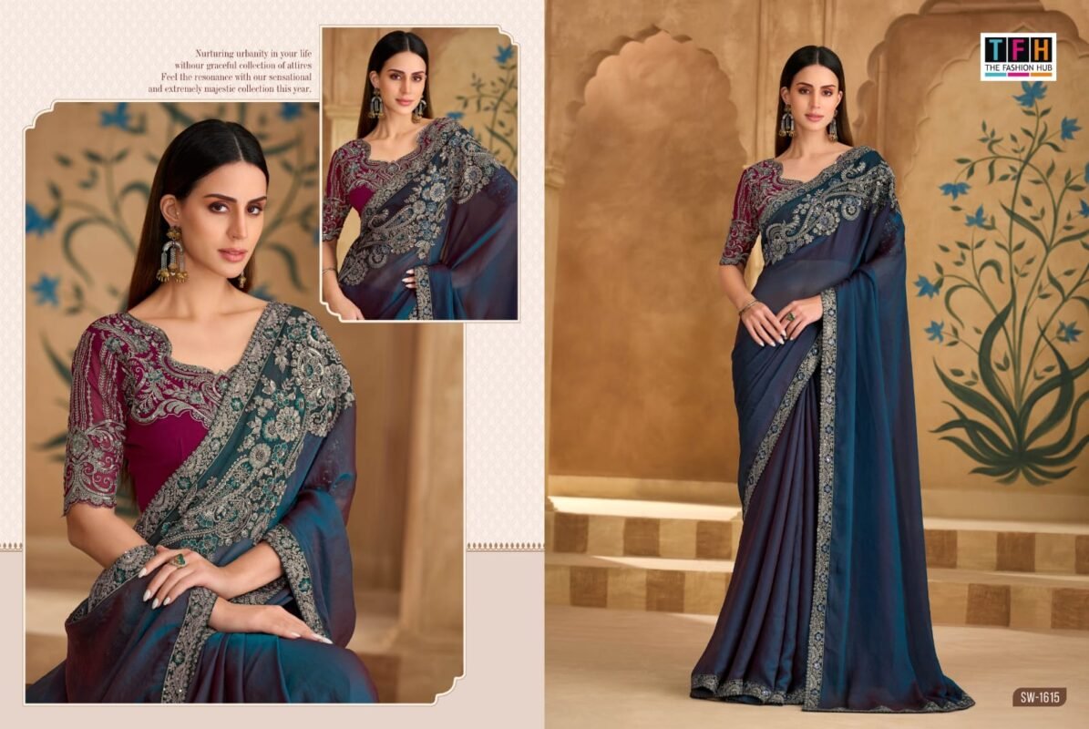 Beautiful TFH Sandal Wood 1600 Series Wedding Wear Heavy Work Saree Wholesale 2026